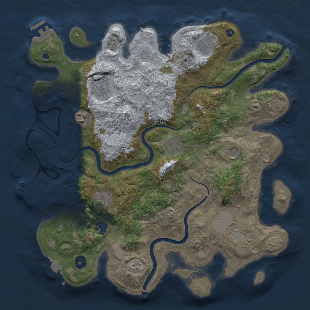 Rust Map: Procedural Map, Size: 3800, Seed: 14789, 15 Monuments