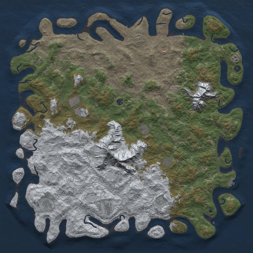 Rust Map: Procedural Map, Size: 6000, Seed: 110018990, 20 Monuments