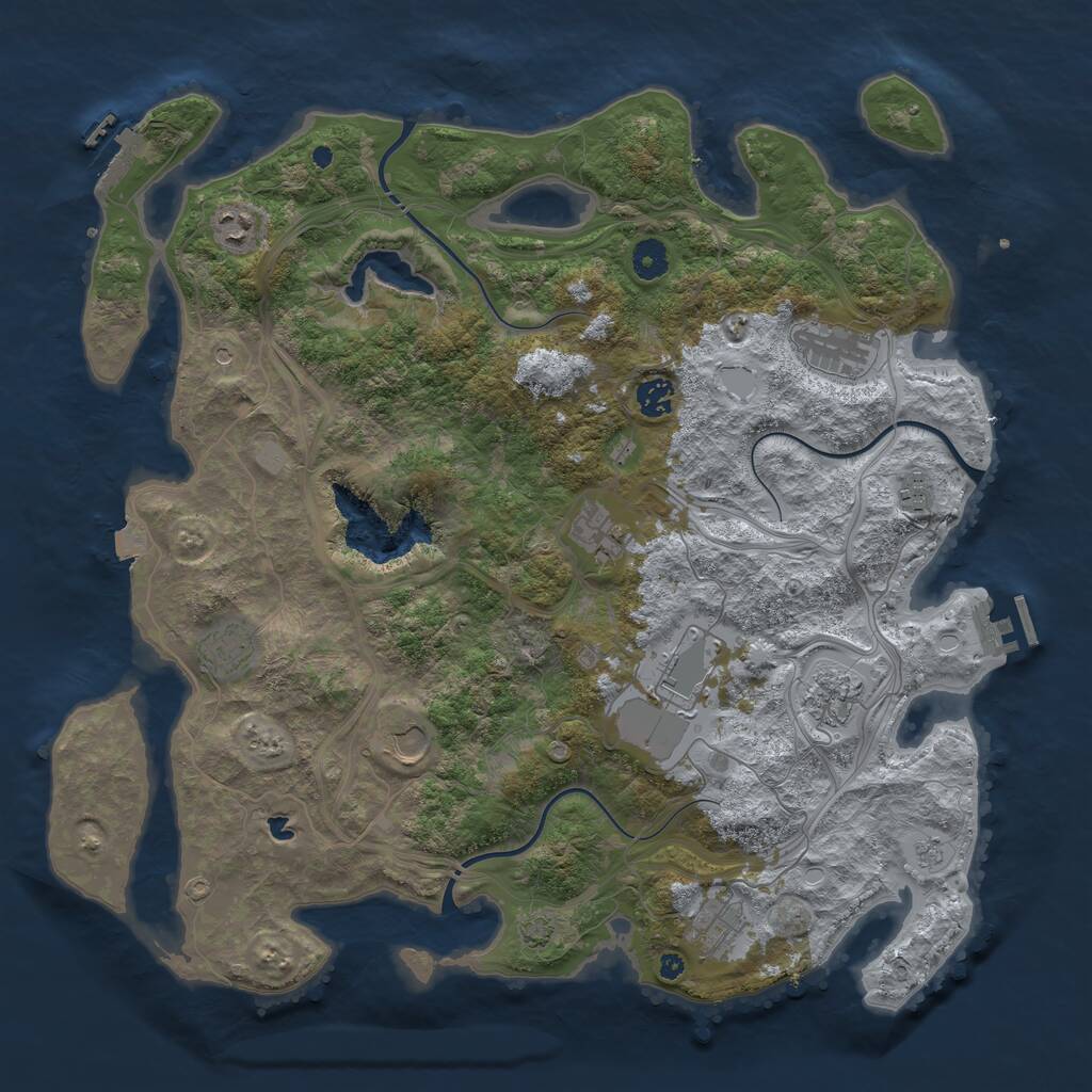 Rust Map: Procedural Map, Size: 4250, Seed: 222261893, 16 Monuments