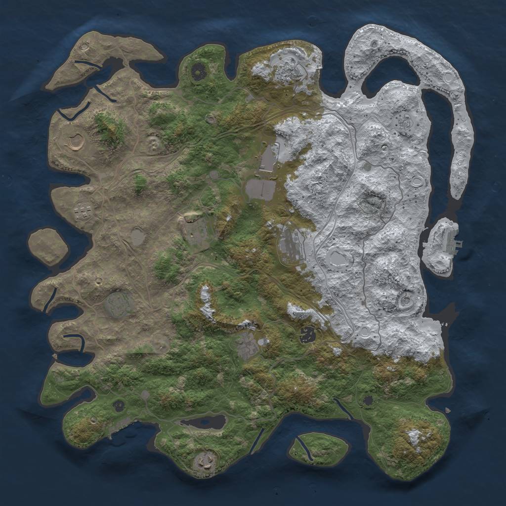 Rust Map: Procedural Map, Size: 4500, Seed: 4404926, 19 Monuments