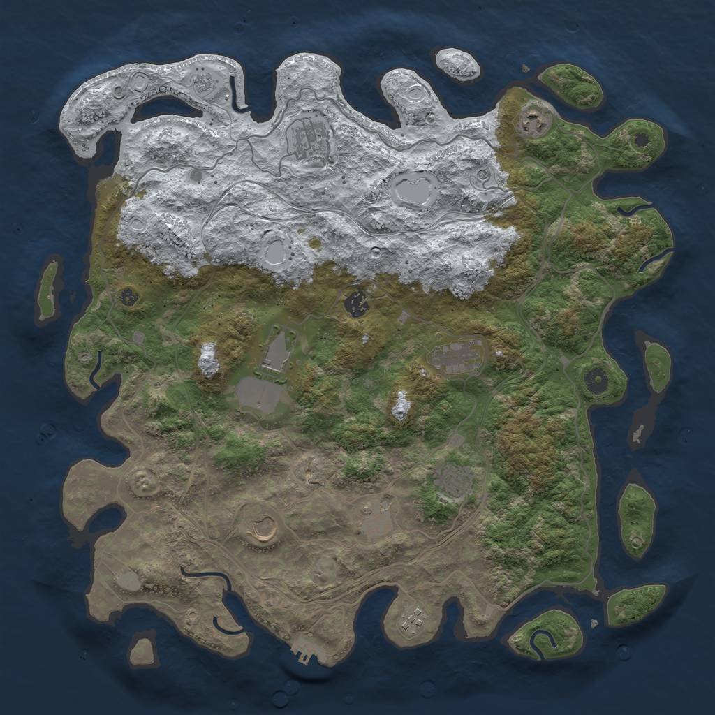 Rust Map: Procedural Map, Size: 4300, Seed: 767465506, 17 Monuments