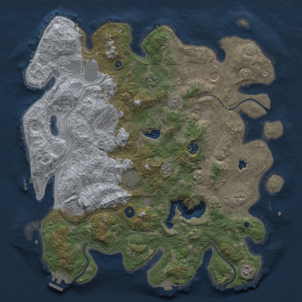 Rust Map: Procedural Map, Size: 4250, Seed: 872614778, 15 Monuments