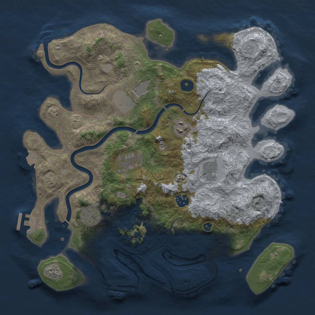 Rust Map: Procedural Map, Size: 3700, Seed: 2666, 13 Monuments