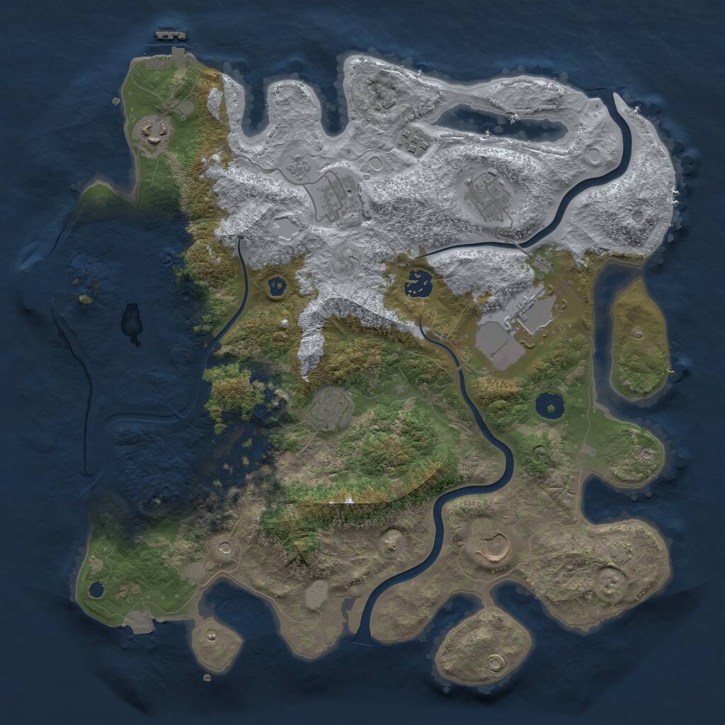 Rust Map: Procedural Map, Size: 3850, Seed: 601252332, 15 Monuments