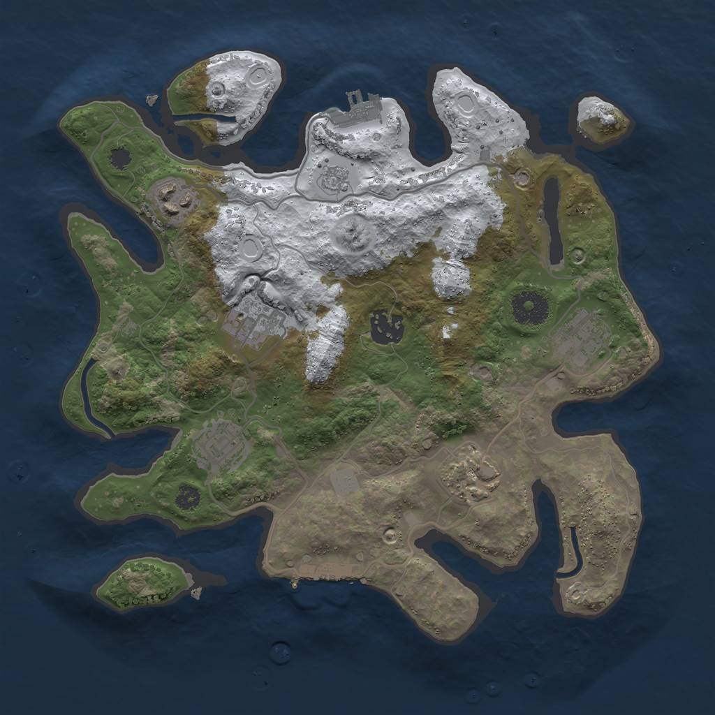 Rust Map: Procedural Map, Size: 3000, Seed: 1445081181, 14 Monuments