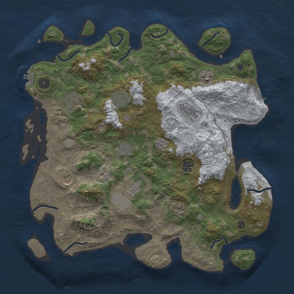 Rust Map: Procedural Map, Size: 4000, Seed: 1275626865, 19 Monuments
