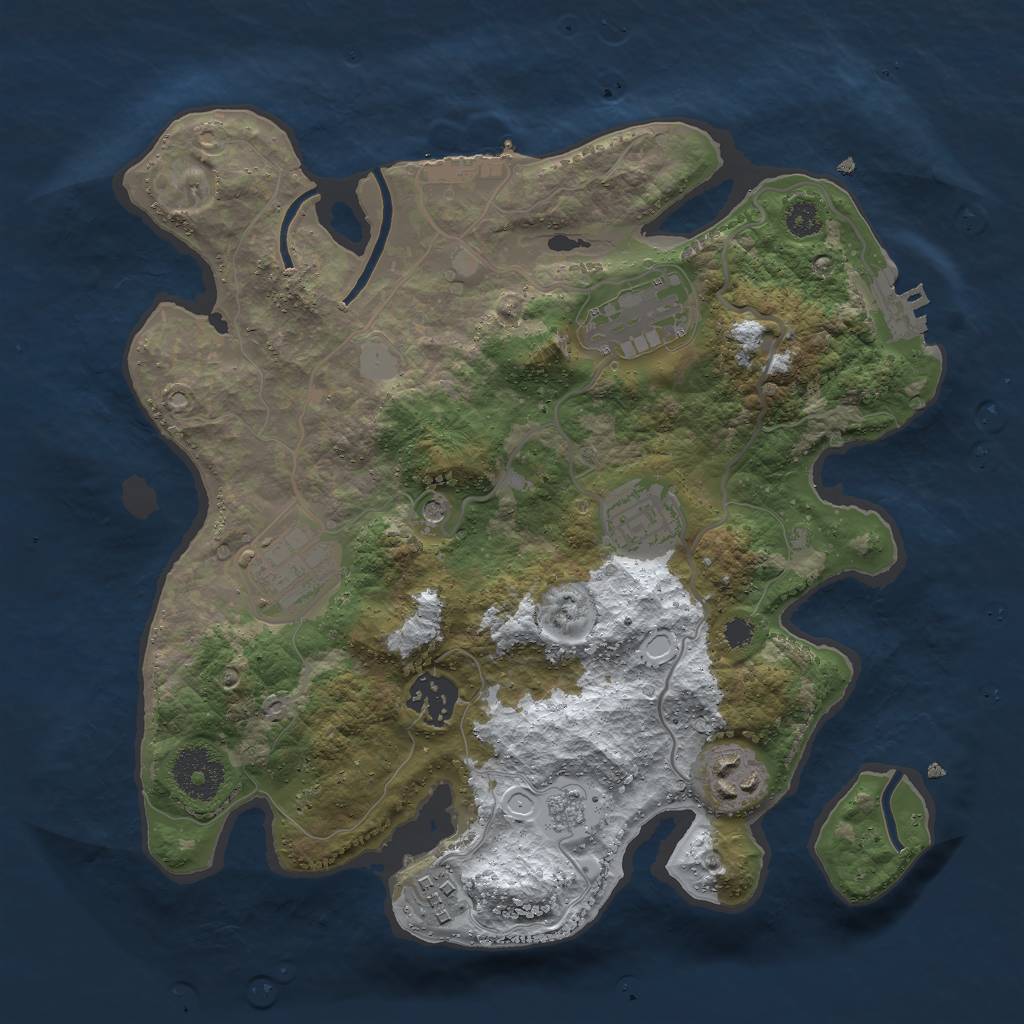 Rust Map: Procedural Map, Size: 3000, Seed: 1247702395, 15 Monuments