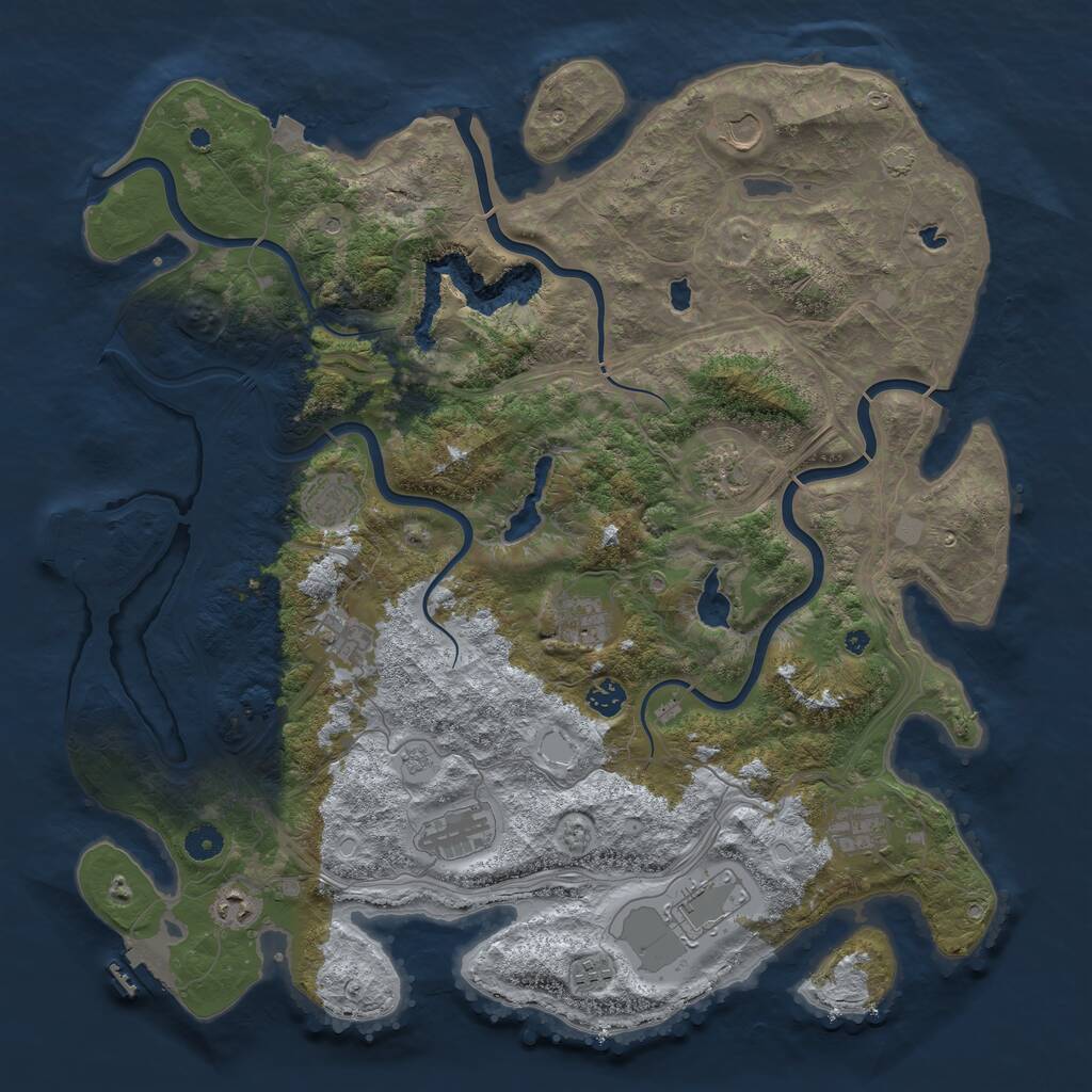 Rust Map: Procedural Map, Size: 4500, Seed: 2112058022, 17 Monuments