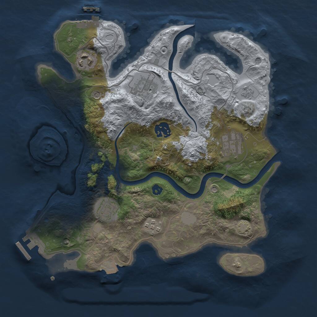 Rust Map: Procedural Map, Size: 3000, Seed: 743, 12 Monuments