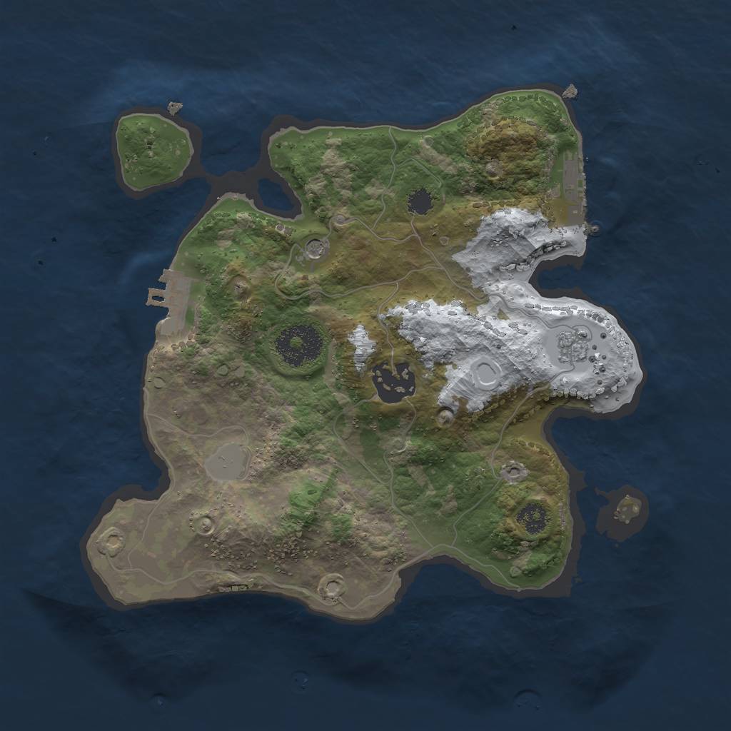 Rust Map: Procedural Map, Size: 2500, Seed: 106807786, 10 Monuments