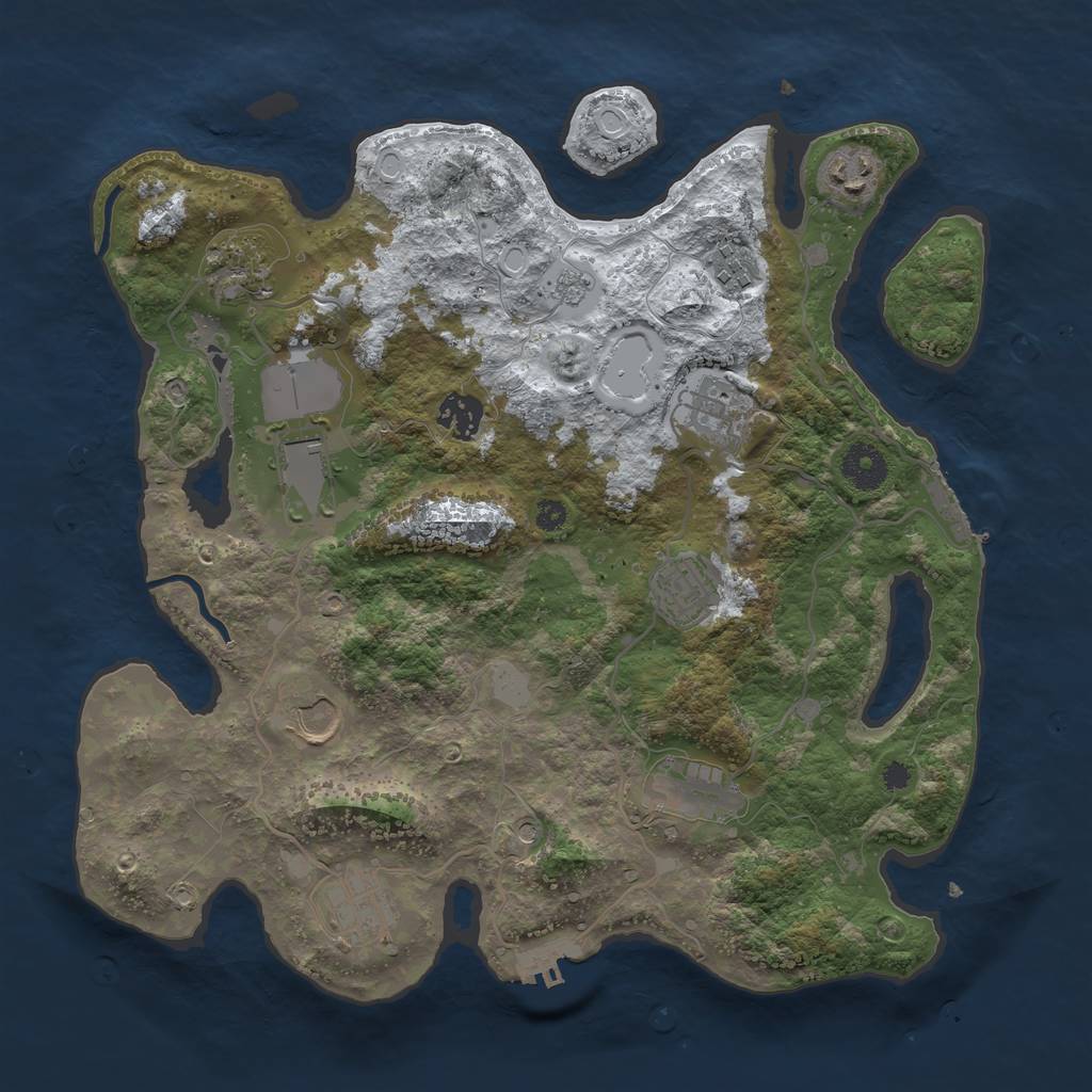 Rust Map: Procedural Map, Size: 3550, Seed: 74499, 19 Monuments