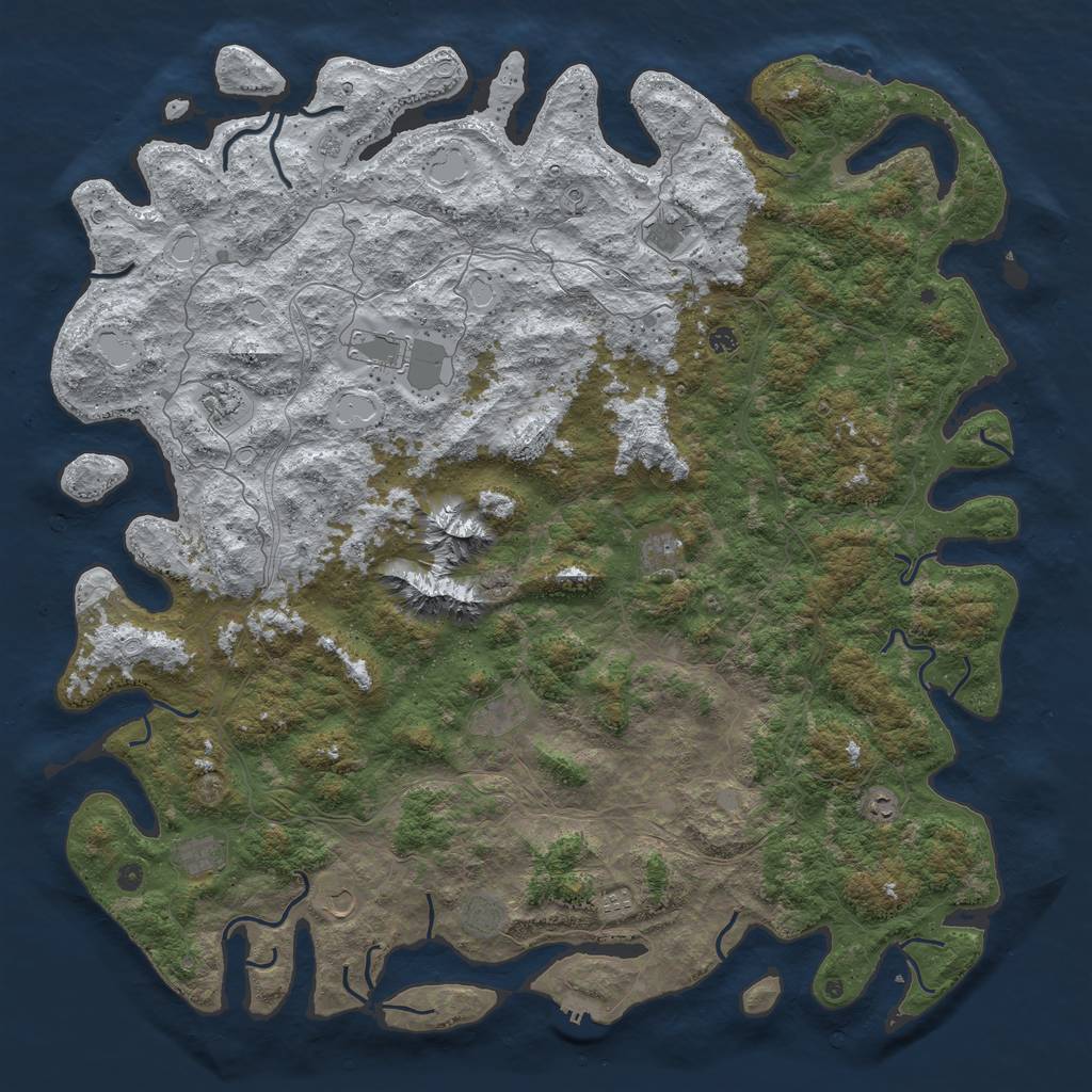 Rust Map: Procedural Map, Size: 6000, Seed: 162852, 20 Monuments