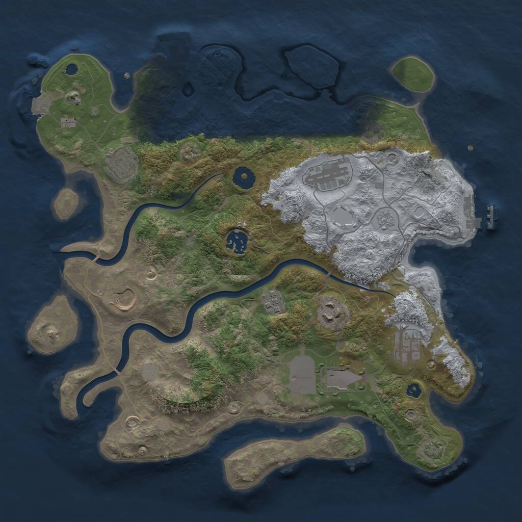Rust Map: Procedural Map, Size: 3550, Seed: 656463, 14 Monuments