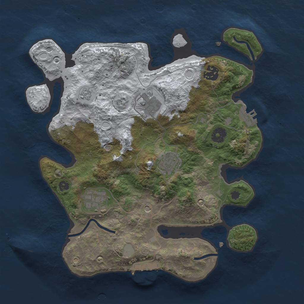 Rust Map: Procedural Map, Size: 3000, Seed: 2440976, 13 Monuments