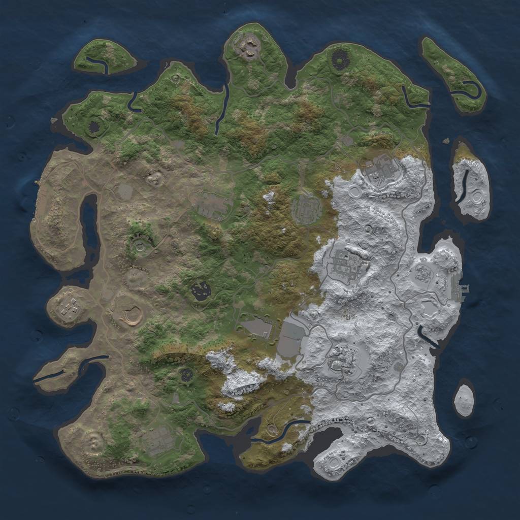Rust Map: Procedural Map, Size: 4000, Seed: 28426, 20 Monuments