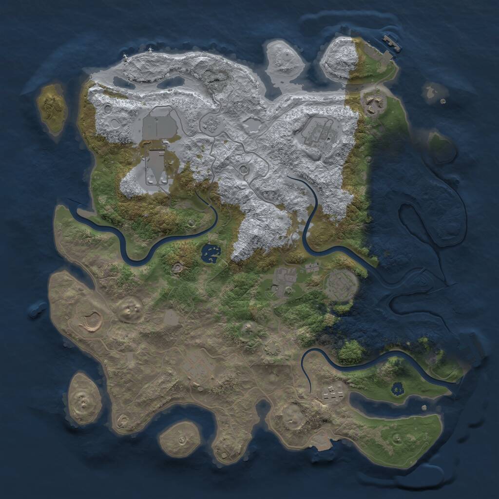 Rust Map: Procedural Map, Size: 3800, Seed: 2782, 15 Monuments