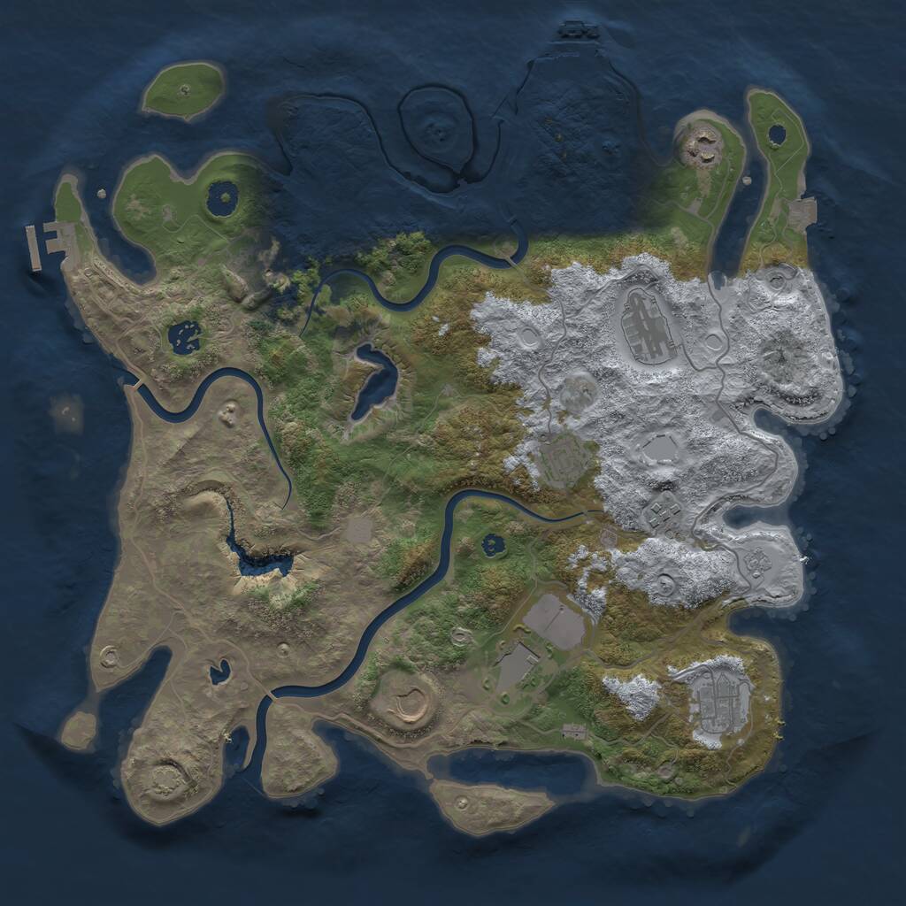 Rust Map: Procedural Map, Size: 4000, Seed: 2112283548, 15 Monuments