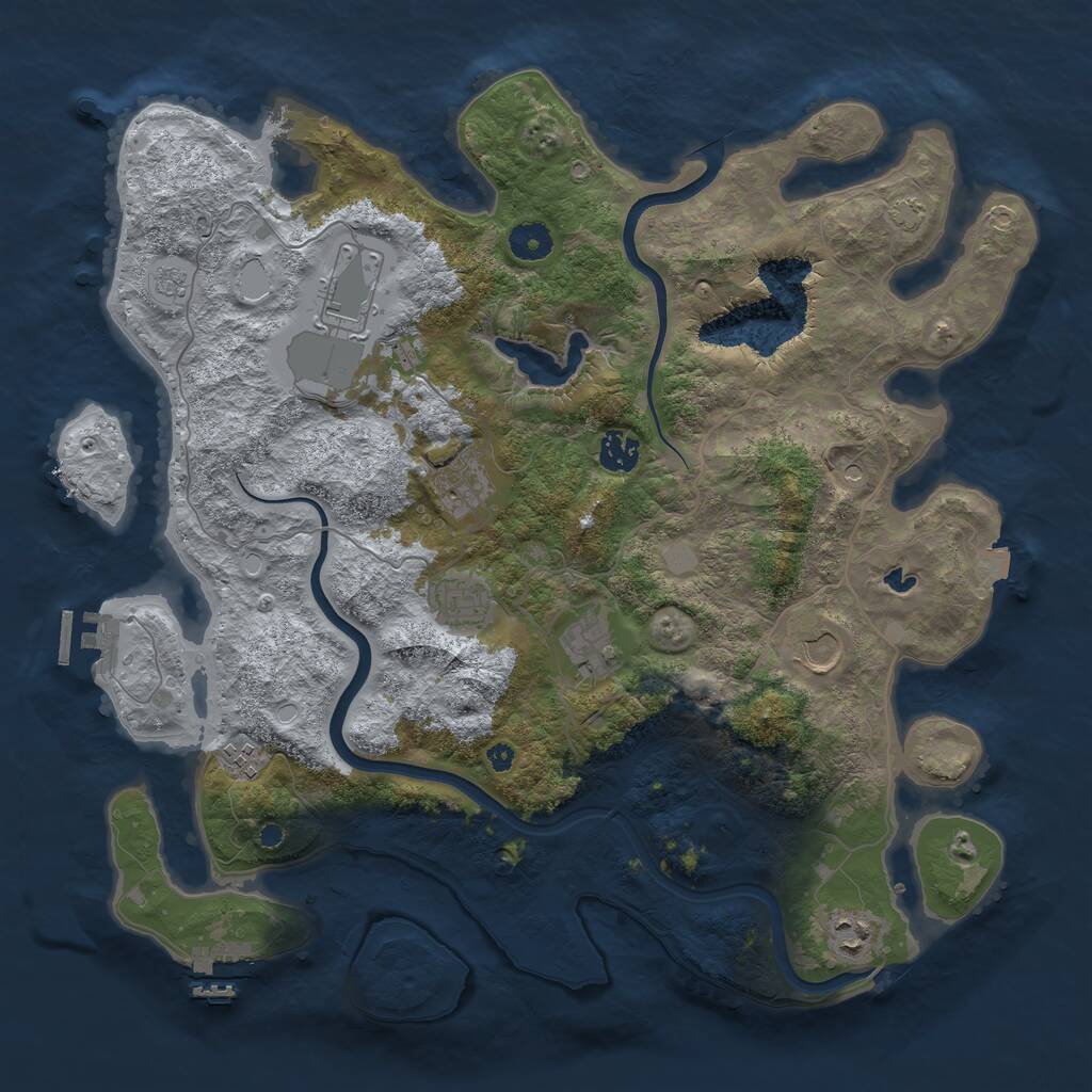 Rust Map: Procedural Map, Size: 4000, Seed: 1612596502, 14 Monuments