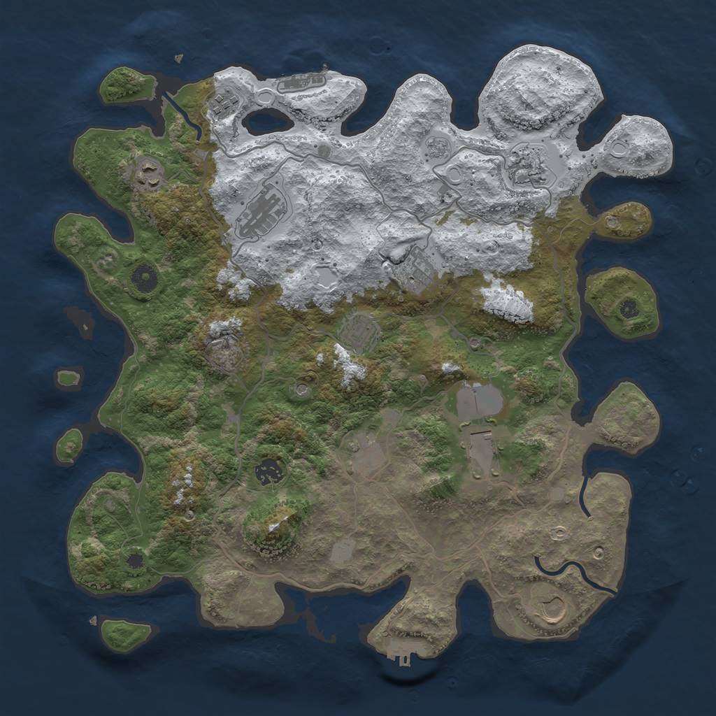 Rust Map: Procedural Map, Size: 4000, Seed: 865621524, 19 Monuments