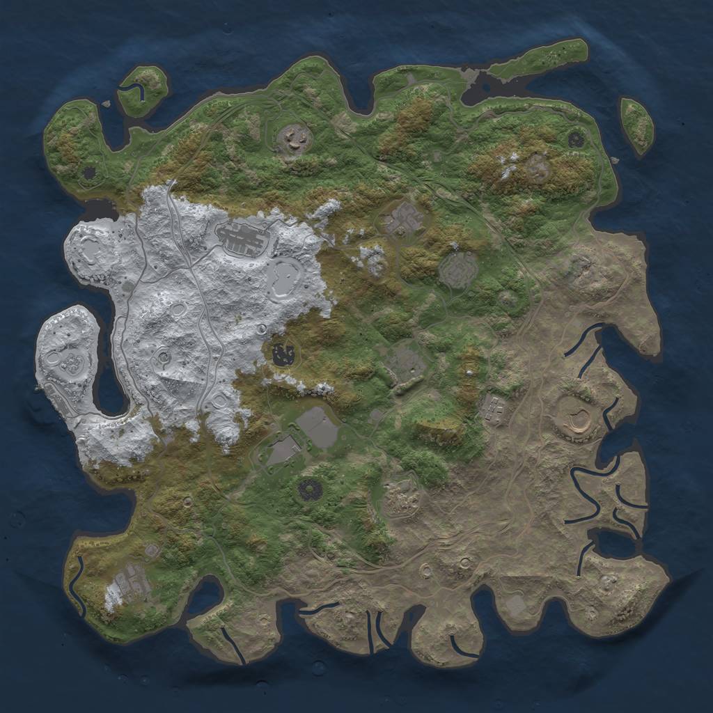 Rust Map: Procedural Map, Size: 4500, Seed: 145615, 19 Monuments
