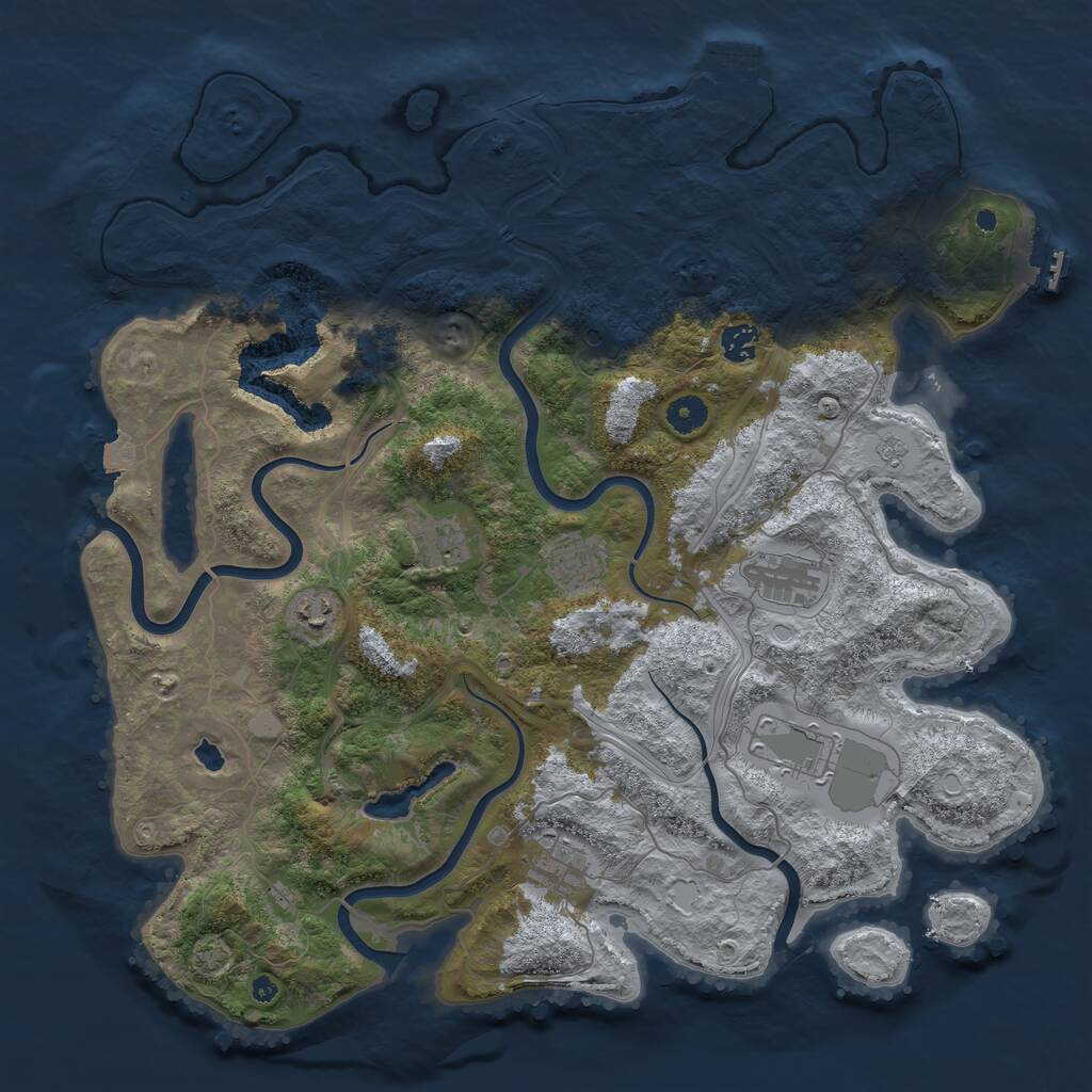 Rust Map: Procedural Map, Size: 4250, Seed: 917364825, 13 Monuments