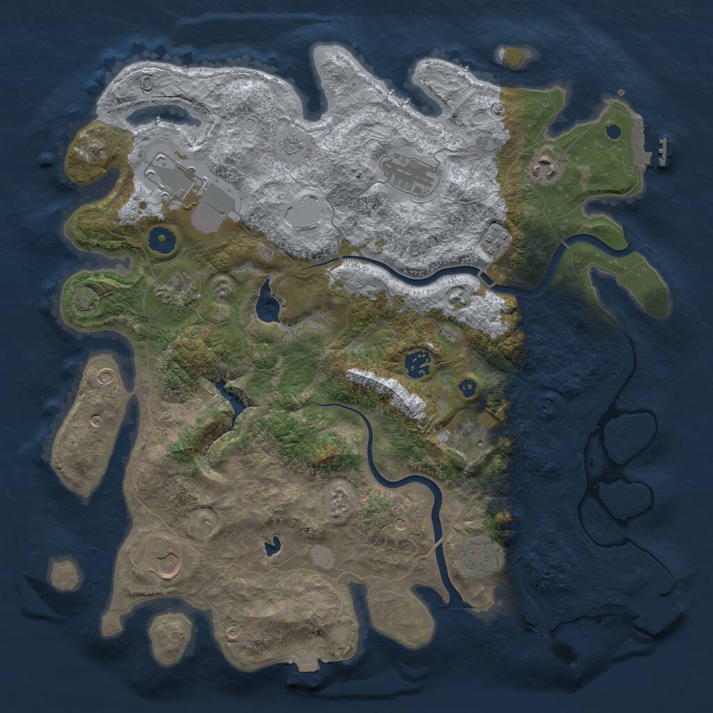 Rust Map: Procedural Map, Size: 4000, Seed: 1377, 15 Monuments