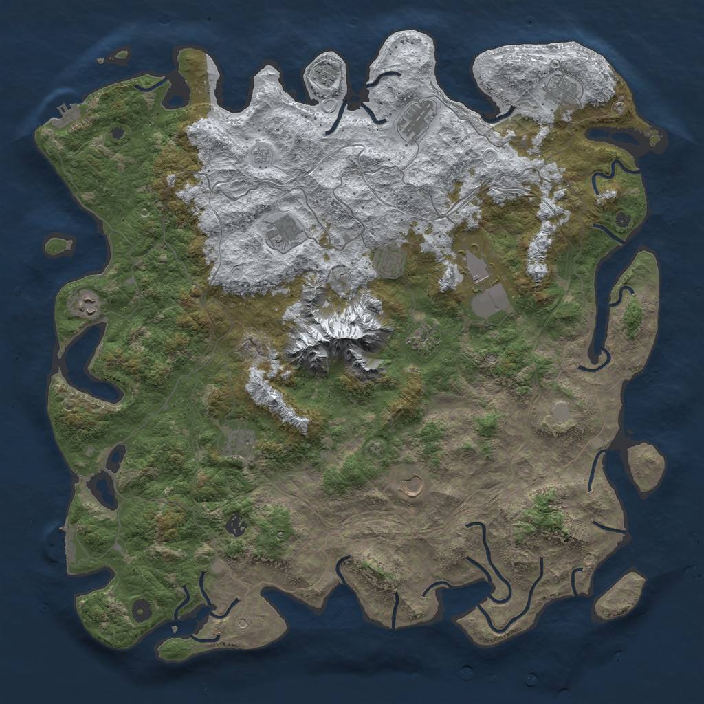 Rust Map: Procedural Map, Size: 5000, Seed: 650000, 20 Monuments