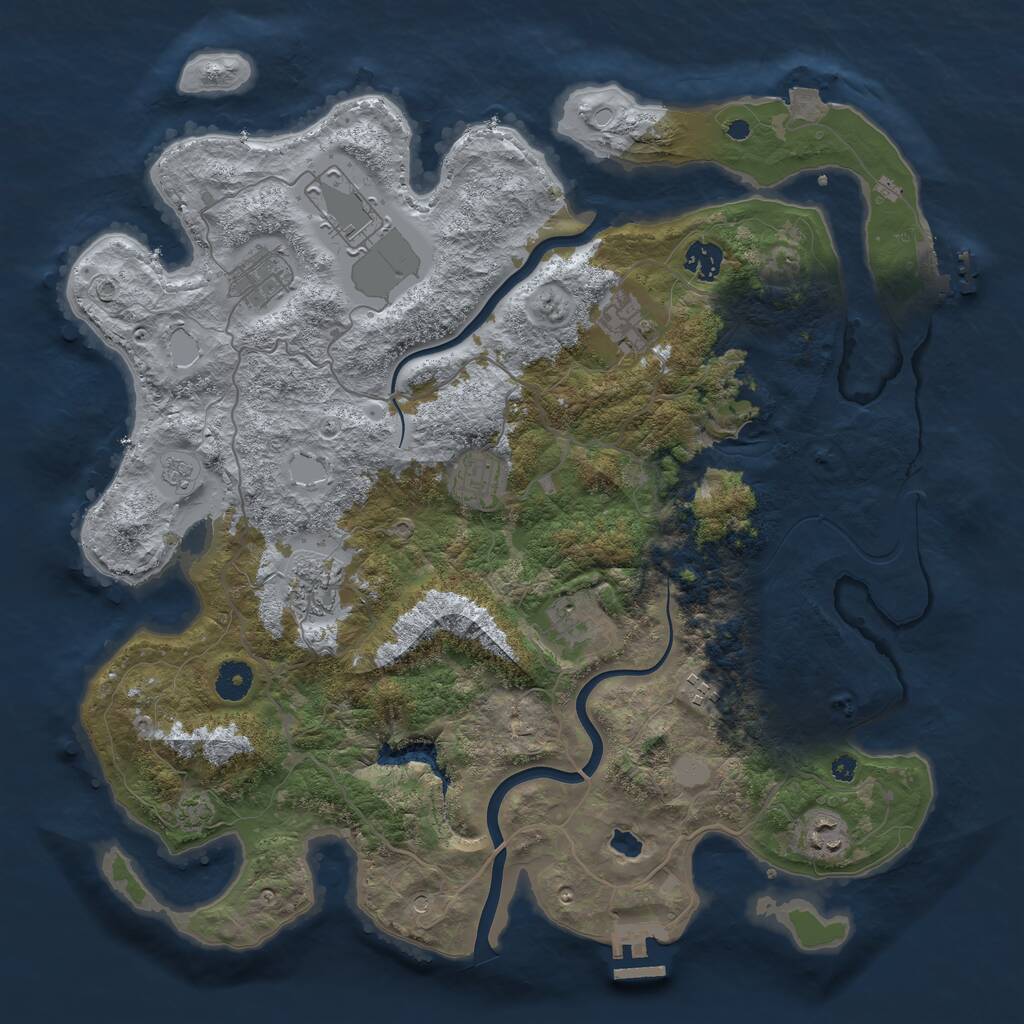 Rust Map: Procedural Map, Size: 4000, Seed: 1065, 15 Monuments