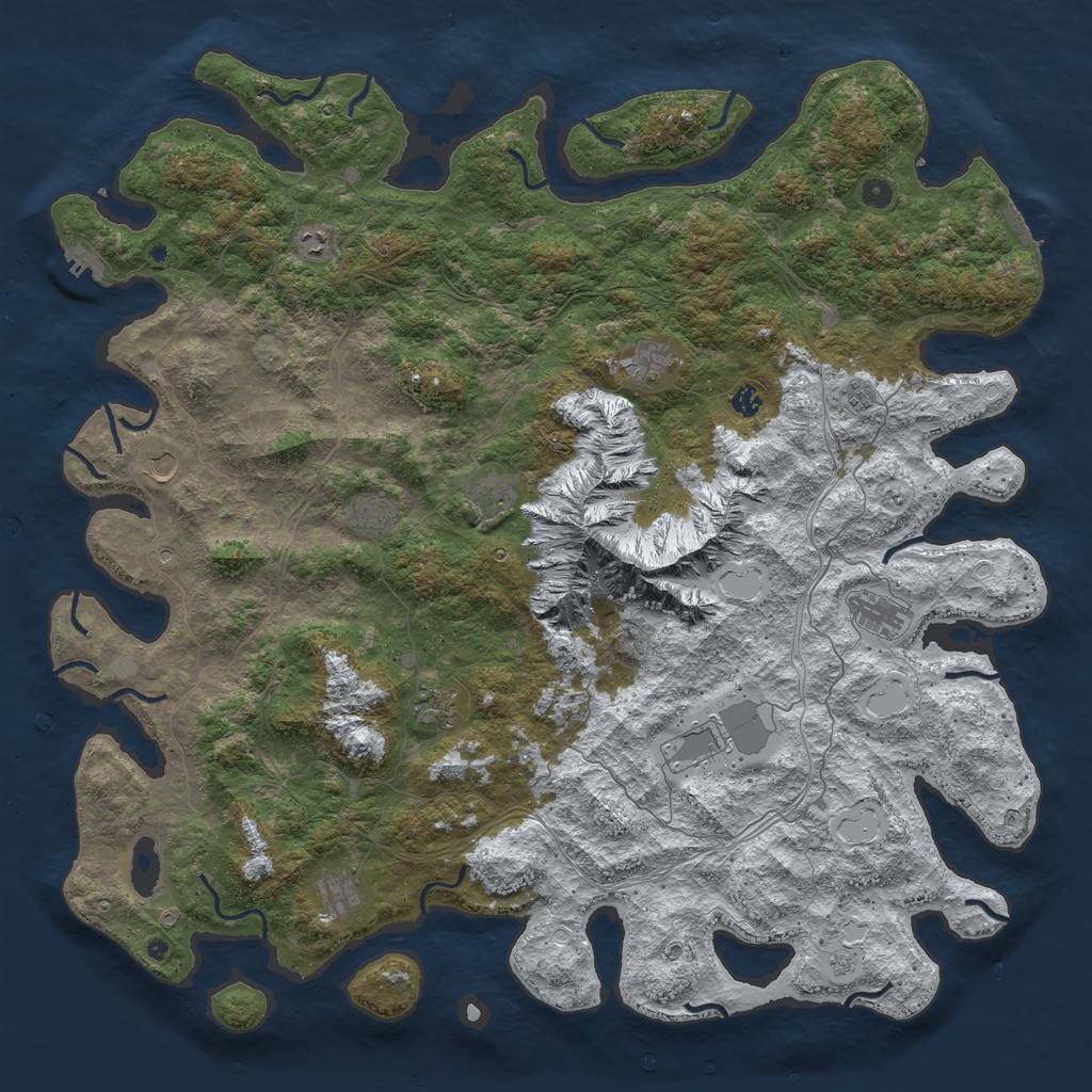 Rust Map: Procedural Map, Size: 5500, Seed: 150000, 20 Monuments