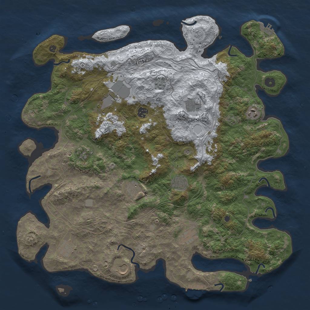 Rust Map: Procedural Map, Size: 4500, Seed: 409632915, 20 Monuments