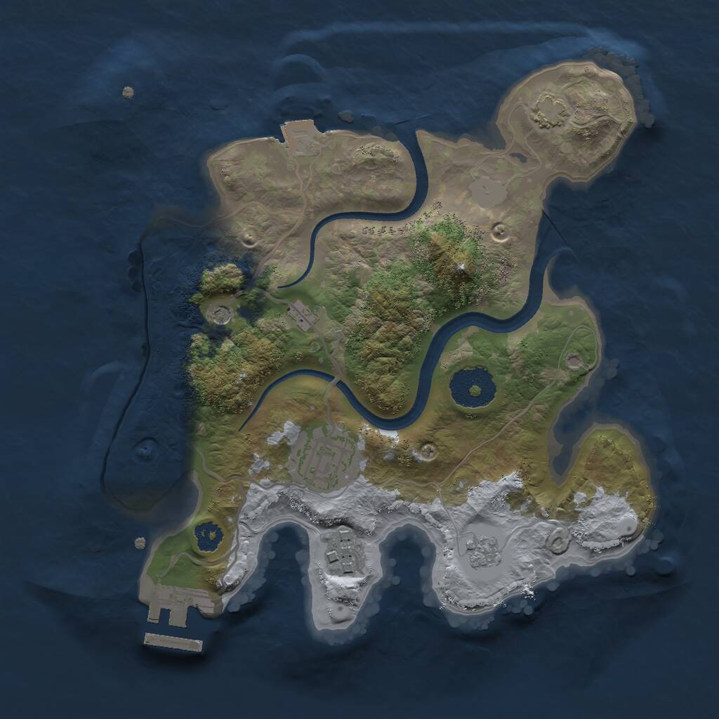 Rust Map: Procedural Map, Size: 2500, Seed: 1818617712, 7 Monuments