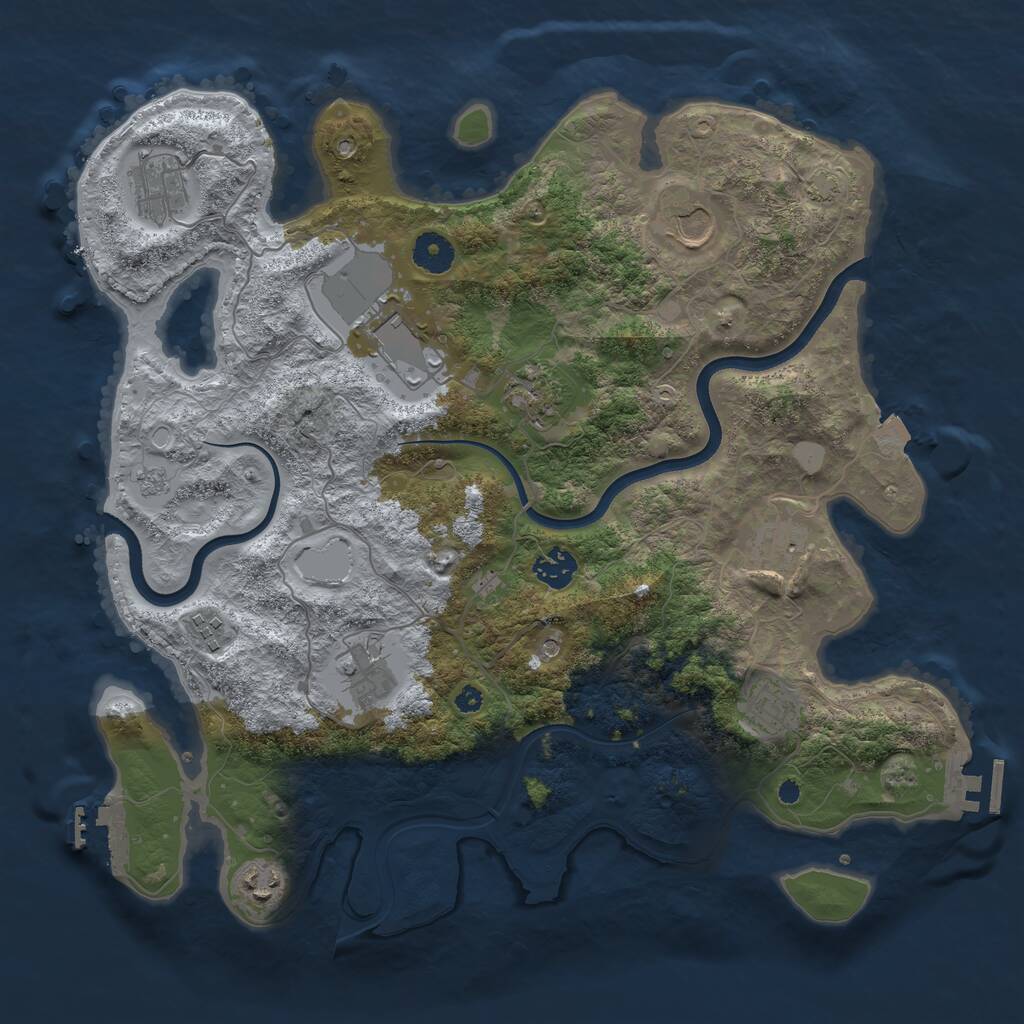 Rust Map: Procedural Map, Size: 3800, Seed: 7052022, 16 Monuments