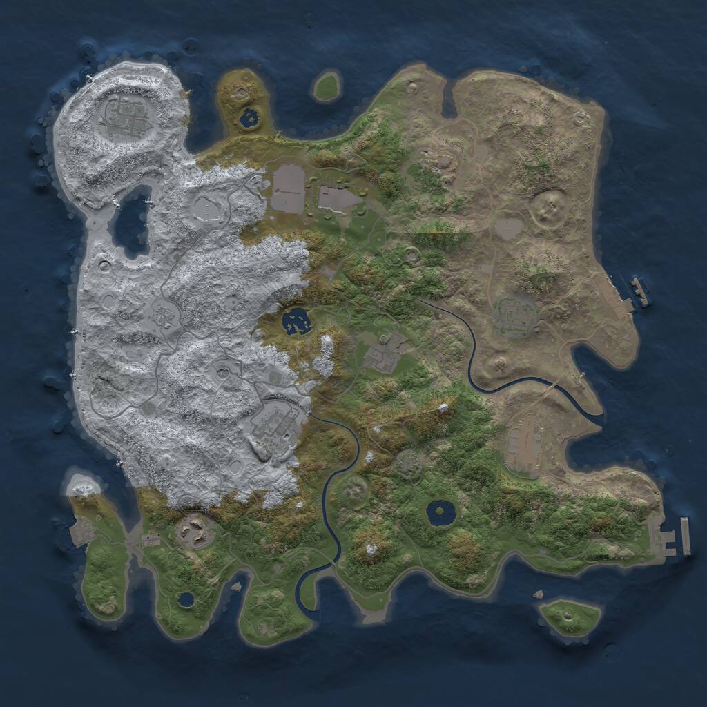 Rust Map: Procedural Map, Size: 3800, Seed: 7052022, 15 Monuments