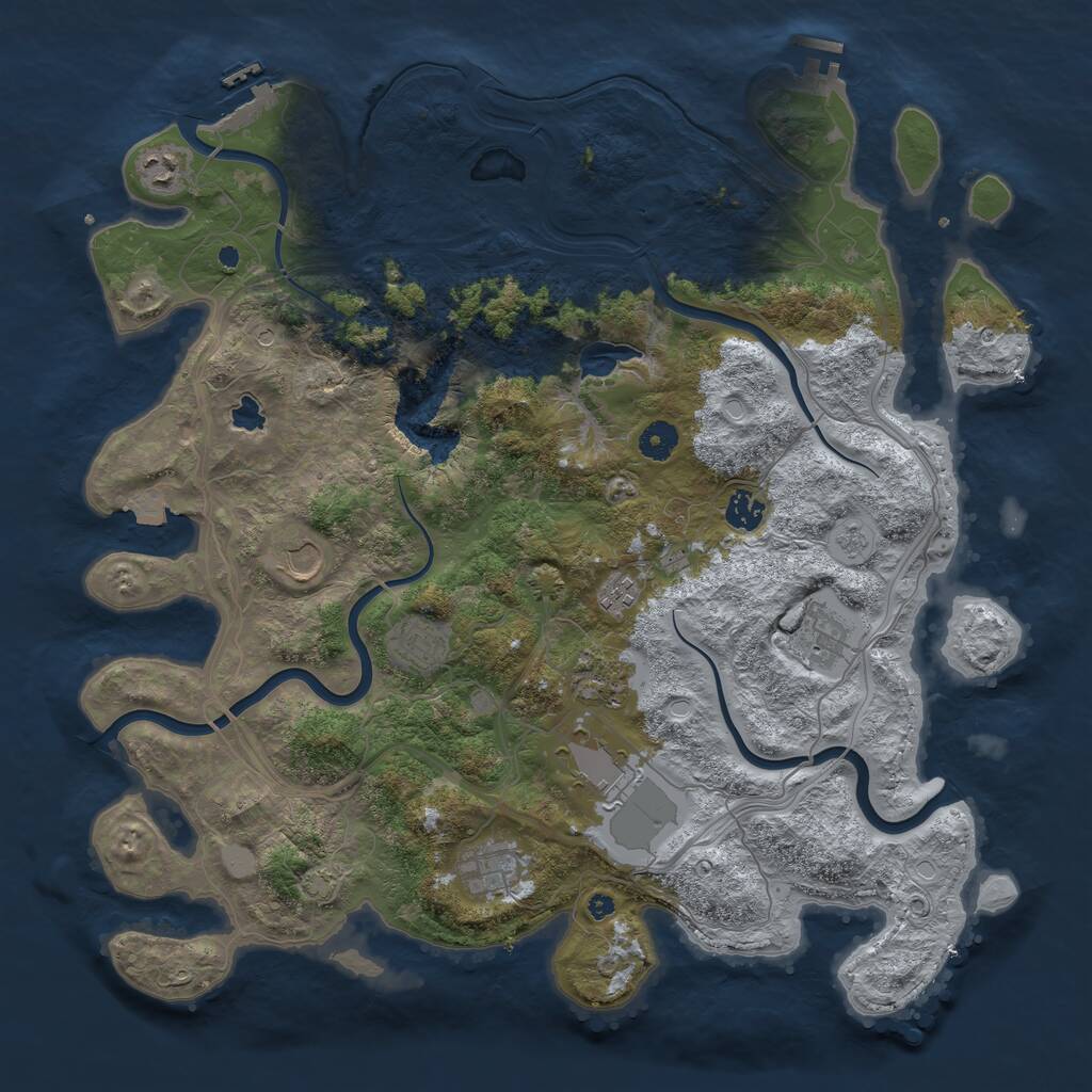 Rust Map: Procedural Map, Size: 4250, Seed: 1052675740, 15 Monuments