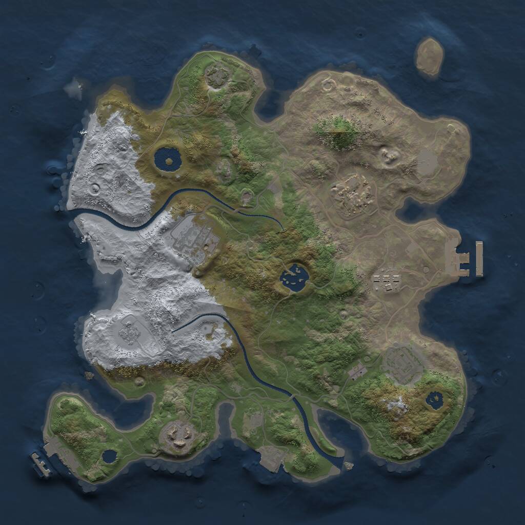 Rust Map: Procedural Map, Size: 3000, Seed: 402373065, 11 Monuments