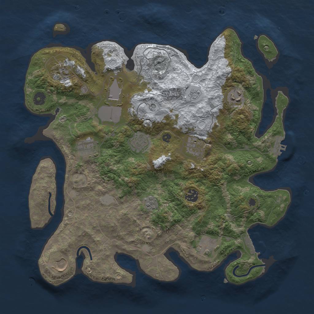Rust Map: Procedural Map, Size: 3600, Seed: 1996538556, 19 Monuments