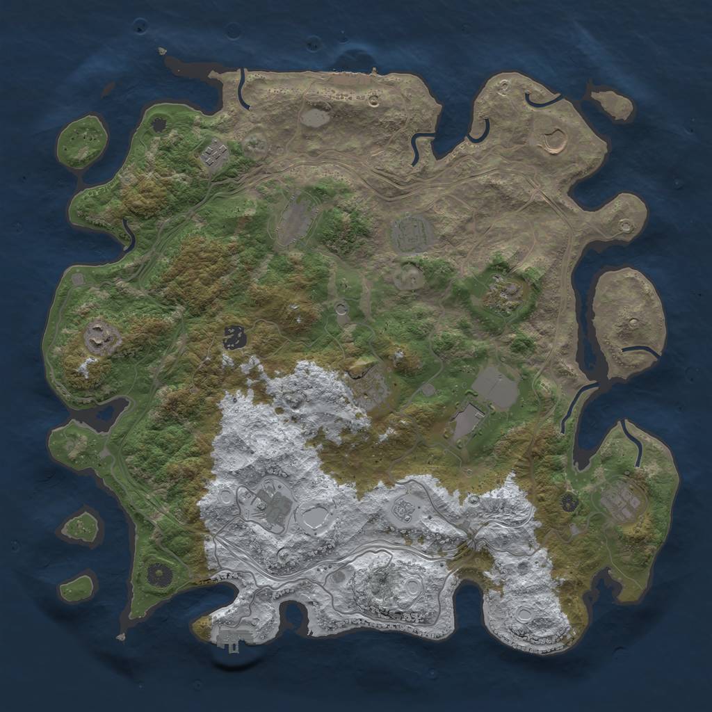 Rust Map: Procedural Map, Size: 4250, Seed: 619024, 20 Monuments