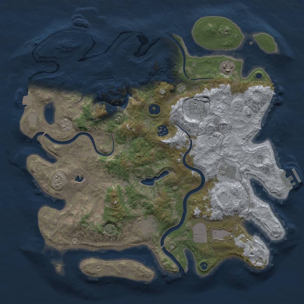 Rust Map: Procedural Map, Size: 4000, Seed: 38495, 13 Monuments