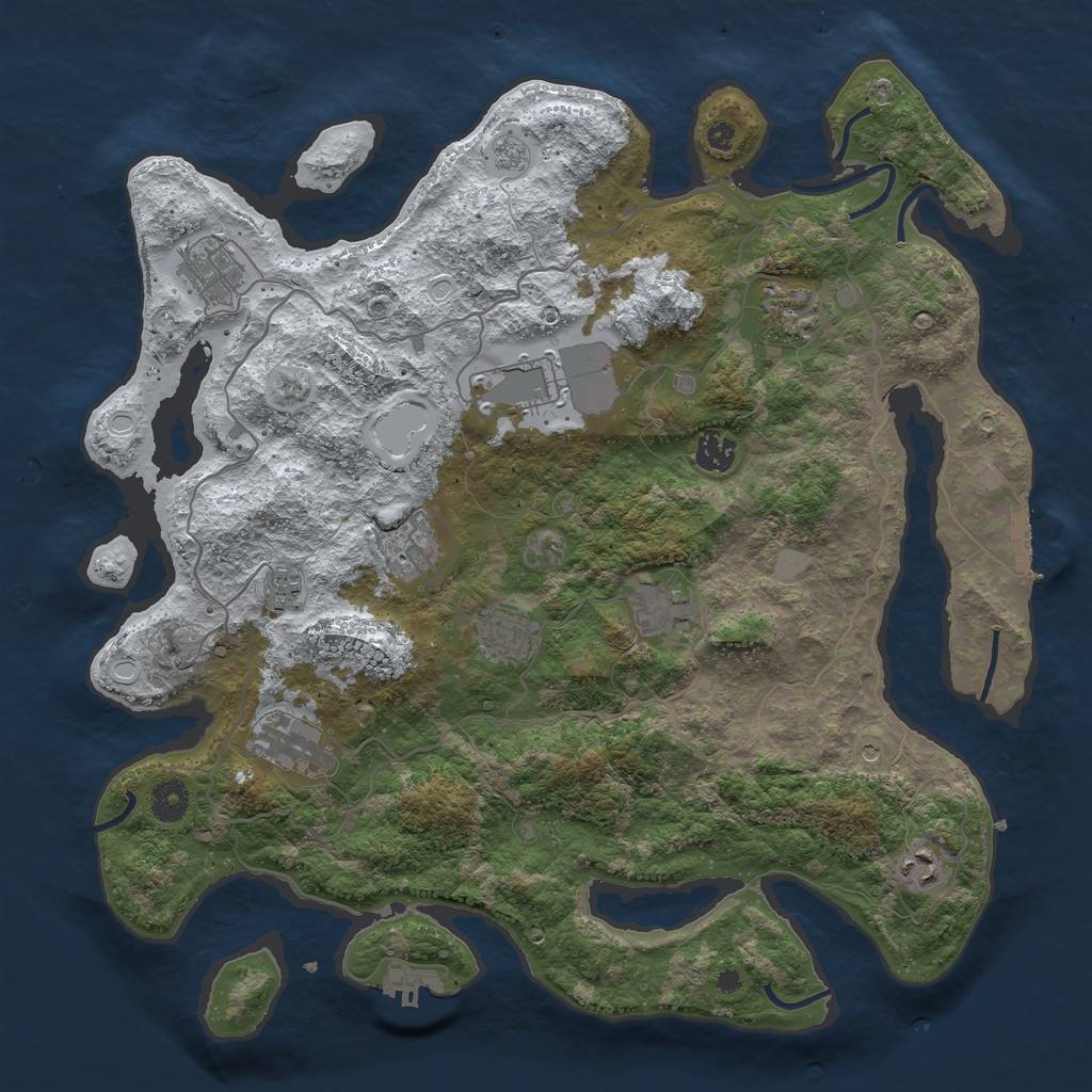 Rust Map: Procedural Map, Size: 4000, Seed: 1513075094, 19 Monuments