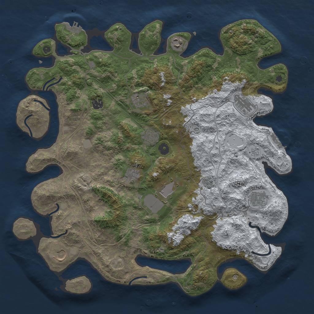 Rust Map: Procedural Map, Size: 4250, Seed: 14602, 19 Monuments
