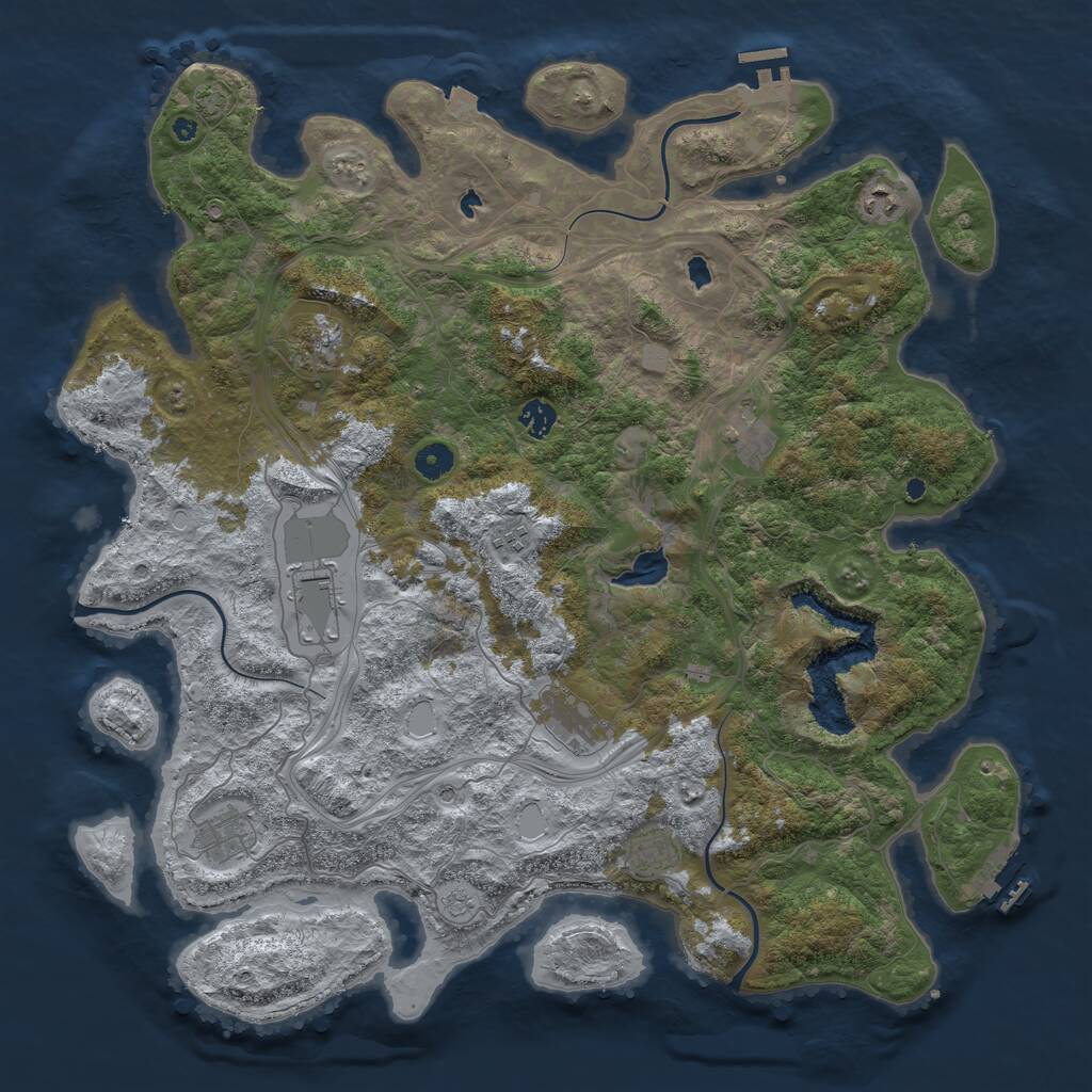 Rust Map: Procedural Map, Size: 4500, Seed: 1440781955, 15 Monuments