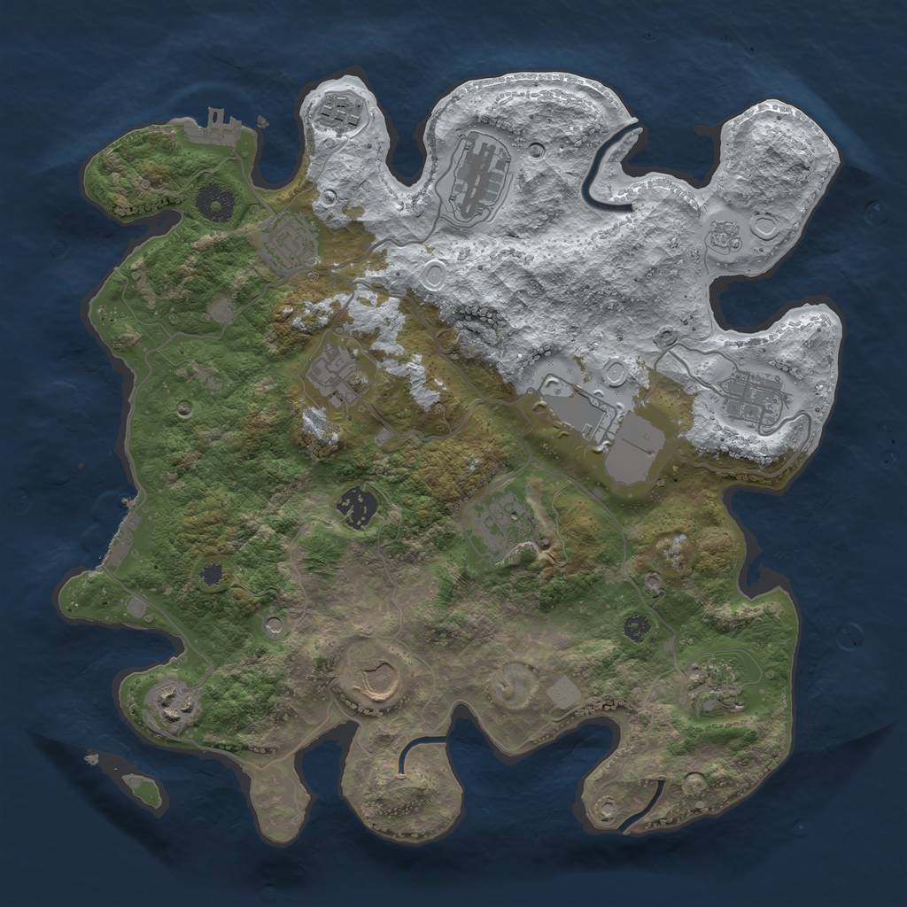Rust Map: Procedural Map, Size: 3500, Seed: 248433952, 20 Monuments
