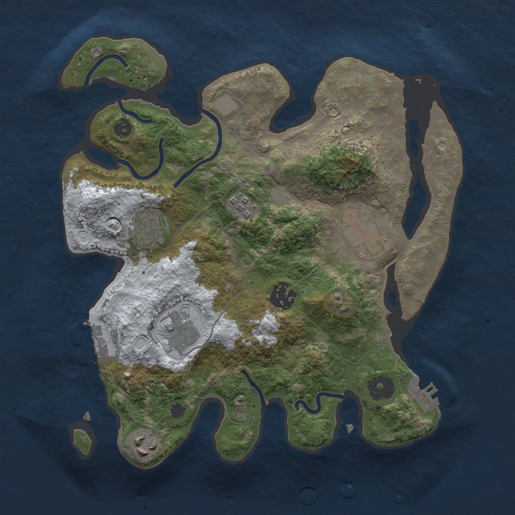 Rust Map: Procedural Map, Size: 3000, Seed: 76, 13 Monuments
