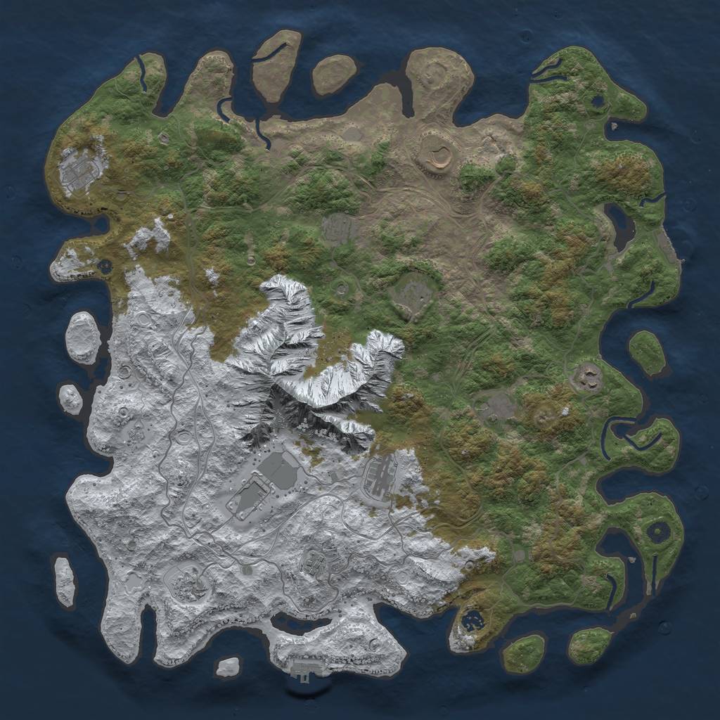 Rust Map: Procedural Map, Size: 5000, Seed: 509118885, 20 Monuments