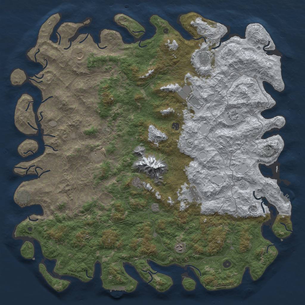 Rust Map: Procedural Map, Size: 6000, Seed: 442044, 20 Monuments