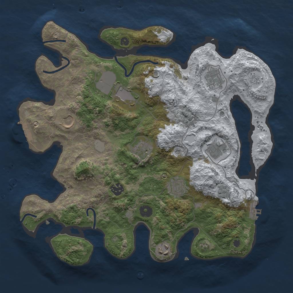 Rust Map: Procedural Map, Size: 3500, Seed: 19202993, 18 Monuments