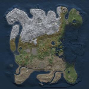 Thumbnail Rust Map: Procedural Map, Size: 3500, Seed: 2074888, 14 Monuments