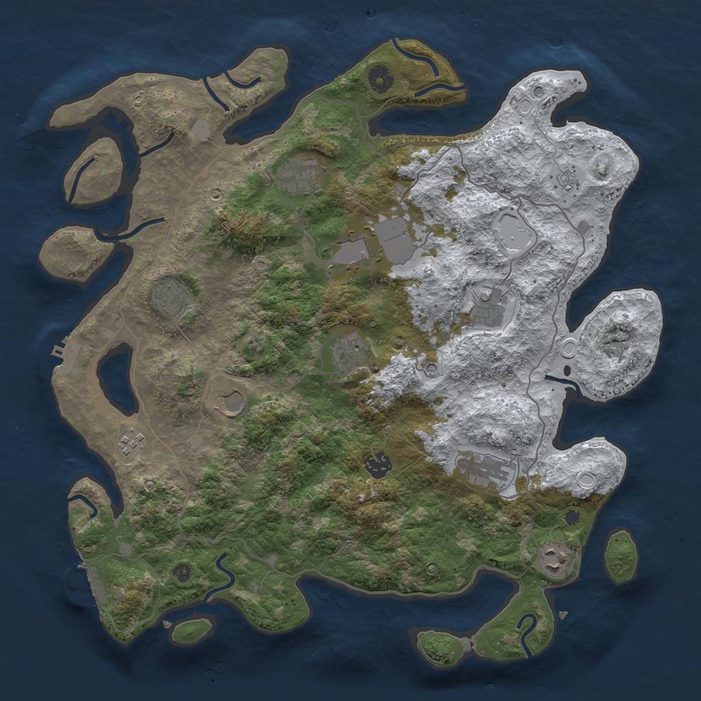 Rust Map: Procedural Map, Size: 4000, Seed: 181277029, 19 Monuments