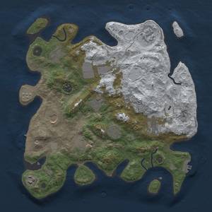 Thumbnail Rust Map: Procedural Map, Size: 3500, Seed: 2077143597, 20 Monuments