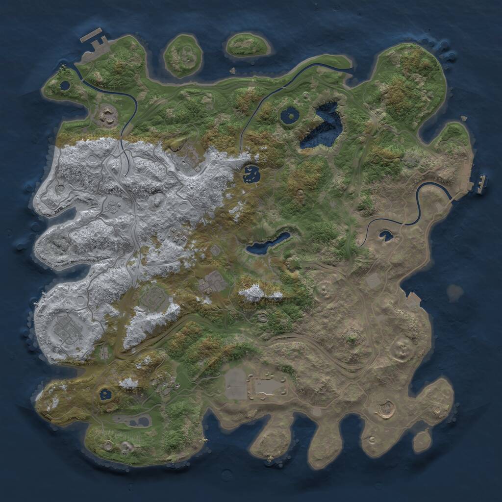 Rust Map: Procedural Map, Size: 4250, Seed: 267966658, 16 Monuments